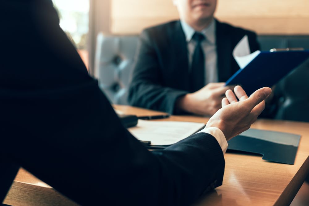 lawyers discussing case