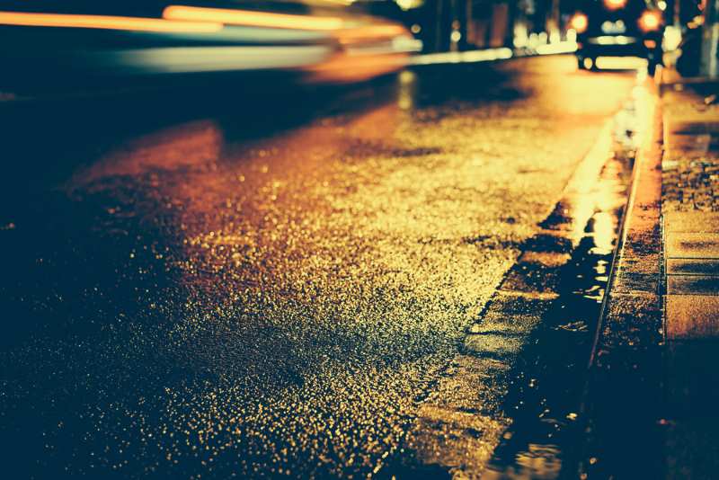 dark street at night